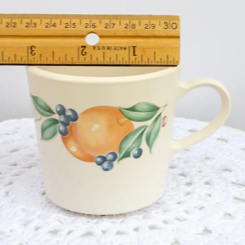 Vintage CORELLE Coordinates Abundance Mug Set of 4 Fall Fruit Ceramic Coffee C